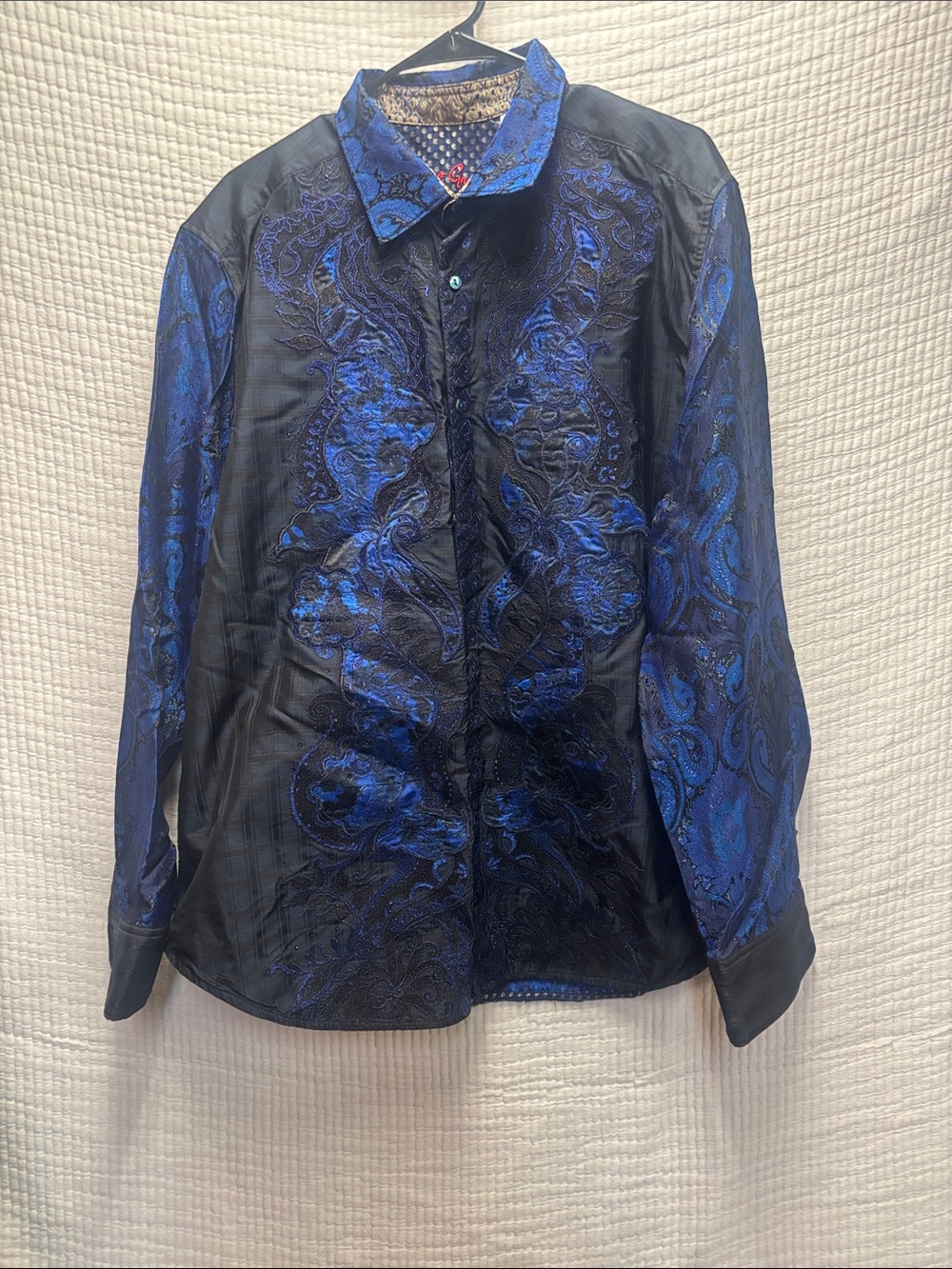 Robert Graham Black & Blue Paisley Button-Down Shirt